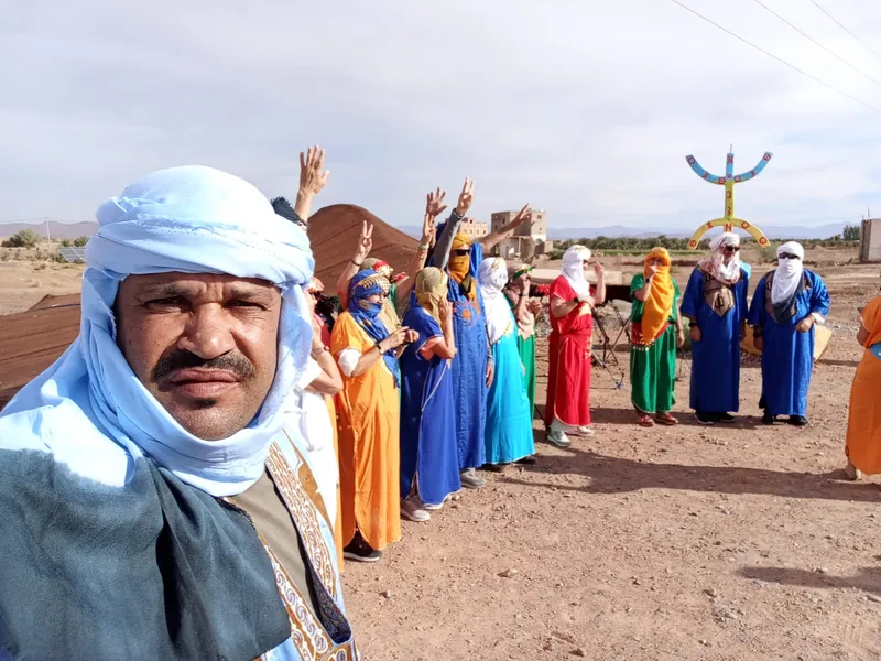 Mohamed Boumrour with guests during a Morocco journey