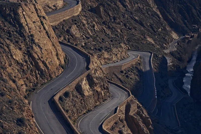 A winding road through Morocco’s mountains